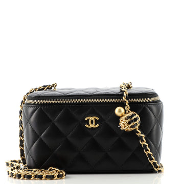 Chanel Pearl Crush Vanity Case with Chain Quilted Lambskin Small