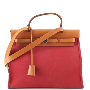 Hermes Herbag Zip Leather and Toile 31