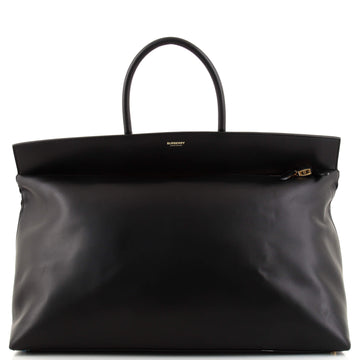 Burberry Society Top Handle Bag Leather XL