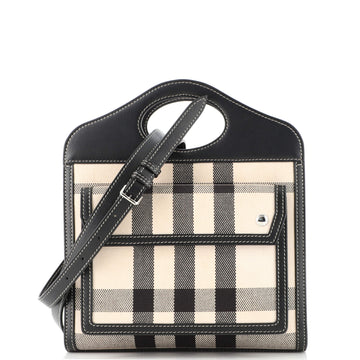 Burberry Pocket Bag Check Canvas and Leather Mini