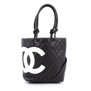 Chanel Cambon Tote Quilted Leather Medium Black