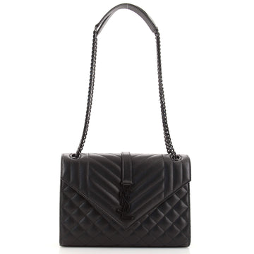 Saint Laurent Classic Monogram Envelope Satchel Mixed Matelasse Leather Medium