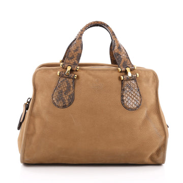 Gucci Twice Satchel Nubuck with Python brown
