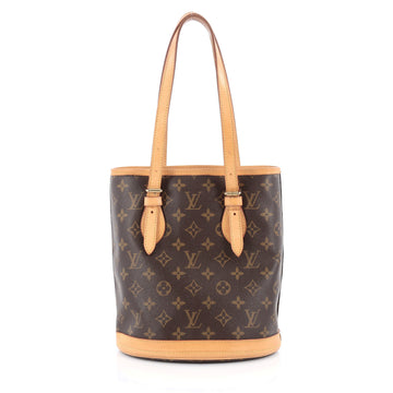 Louis Vuitton Petit Bucket Bag Monogram Canvas Brown