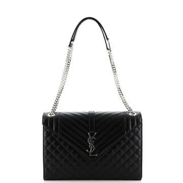 Saint Laurent Classic Monogram Envelope Satchel Mixed Matelasse Leather Large