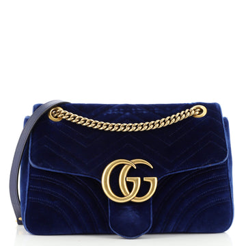 Gucci GG Marmont Flap Bag Matelasse Velvet Medium