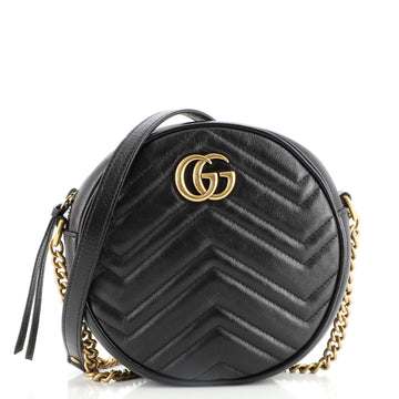 Gucci GG Marmont Round Shoulder Bag Matelasse Leather Mini