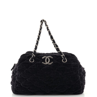 Chanel Bubble Bowler Bag Quilted Velvet Medium