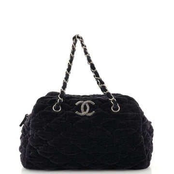 Chanel Bubble Bowler Bag Quilted Velvet Medium
