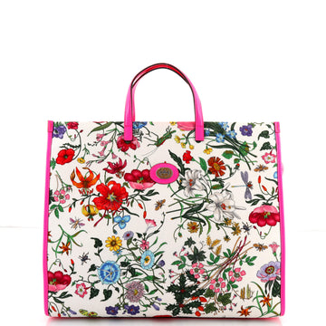 Gucci Zip Tote Flora Canvas Large