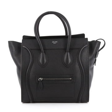 Celine Luggage Handbag Grainy Leather Mini
