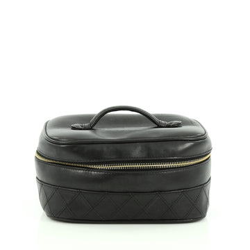 Chanel Vintage Cosmetic Case Lambskin Black