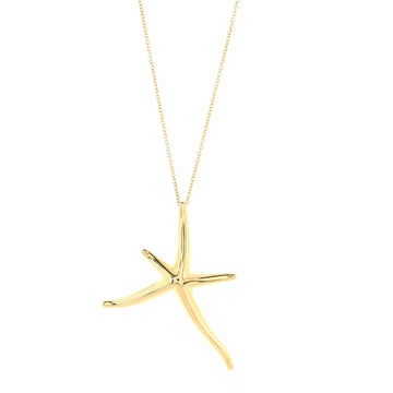 Tiffany & Co. Starfish Pendant Necklace 18K Yellow Gold Large