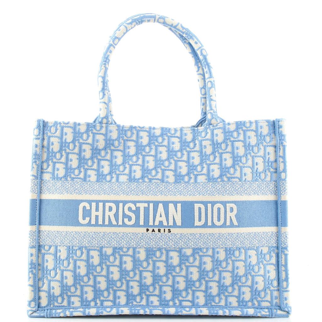 Christian Dior Book Tote Oblique Canvas Medium Blue 1601191