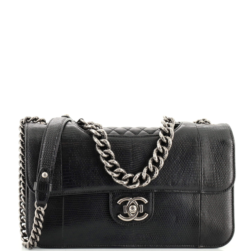 Chanel Perfect Edge Flap Bag Lizard Small Black 1601424