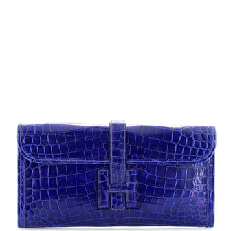 Hermes Jige Elan Clutch Shiny Niloticus Crocodile 29