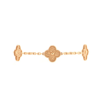Van Cleef & Arpels Vintage Alhambra 5 Motifs Bracelet 18K Rose Gold