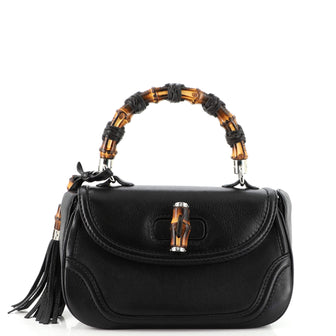 Gucci New Convertible Bamboo Top Handle Bag Leather Medium