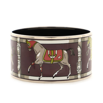 Hermes Bangle Bracelet Printed Enamel Extra Wide