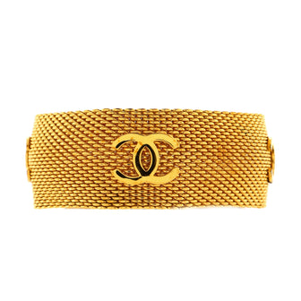 Chanel Vintage CC Cuff Bracelet Metal Mesh
