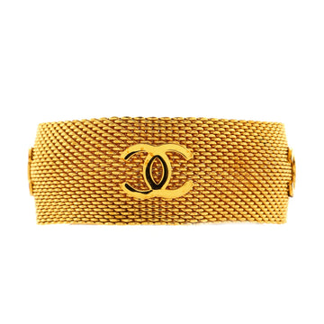 Chanel Vintage CC Cuff Bracelet Metal Mesh