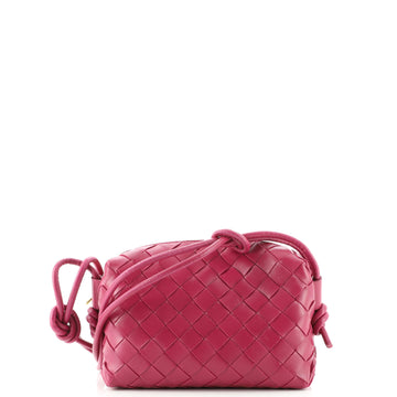 Bottega Veneta Loop Crossbody Bag Intrecciato Patent Mini