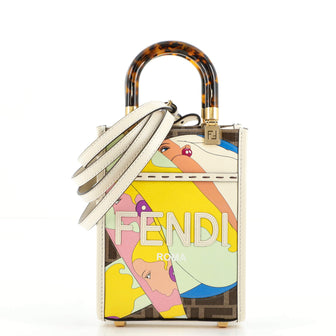 Fendi Sunshine Shopper Tote Printed Zucca Coated Canvas Mini