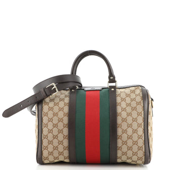 Gucci Vintage Web Boston Bag GG Canvas Medium