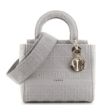 Christian Dior Lady D-Lite Bag Cannage Embroidered Canvas Medium