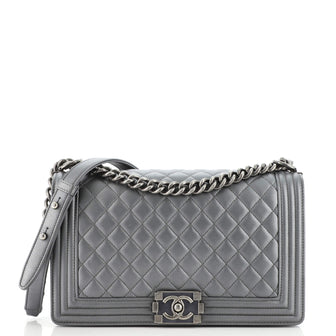 Chanel Boy Flap Bag Quilted Lambskin New Medium