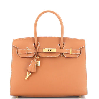 Hermes Birkin Sellier Bag Brown Epsom with Gold Hardware 30