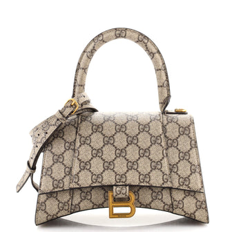 Gucci x Balenciaga The Hacker Project Hourglass Top Handle Bag GG Coated Canvas Small