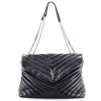Saint Laurent LouLou Shoulder Bag Matelasse Chevron Leather Large