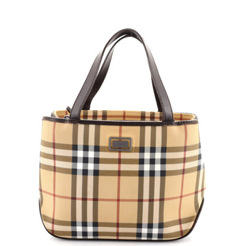 Burberry Vintage Tote Vintage Check Coated Canvas Small