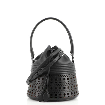 Alaia Corset Bucket Bag Laser Cut Leather