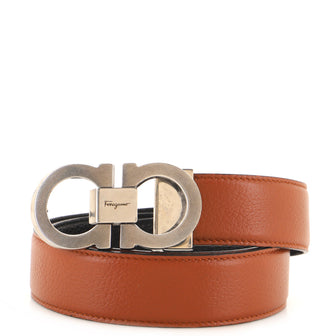 Salvatore Ferragamo Gancini Reversible Belt Leather Wide