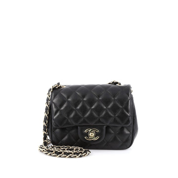 Chanel Square Classic Single Flap Bag Quilted Lambskin Mini