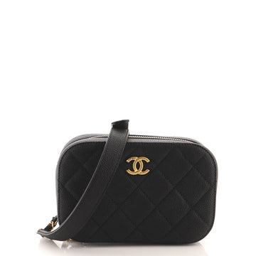 Chanel Zip Around Belt Bag Quilted Caviar