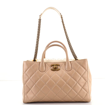 Chanel Portobello Logo Tote Quilted Lambskin Medium