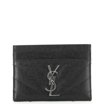 Saint Laurent Classic Monogram Card Holder Matelasse Chevron Leather