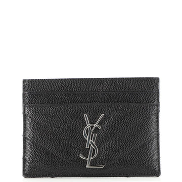 Saint Laurent Classic Monogram Card Holder Matelasse Chevron Leather