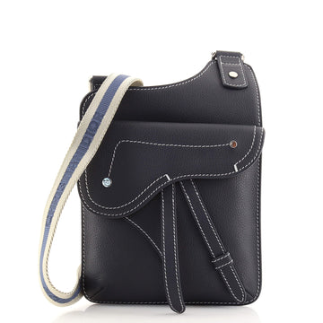 Christian Dior Saddle Flat Messenger Bag Leather