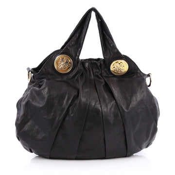 Gucci Hysteria Convertible Top Handle Bag Leather Large black