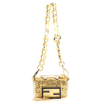 Fendi x Versace Fendace Chain Baguette Charm Bag Metal Mesh Nano