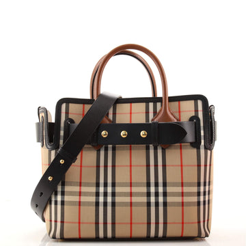 Burberry Belt Tote Vintage Check Canvas Small