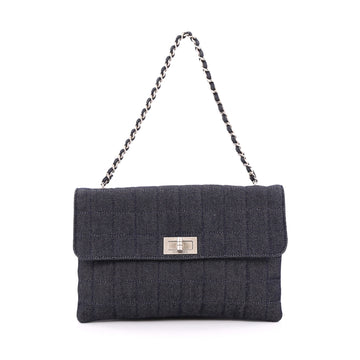 Chanel Chocolate Bar Pochette Quilted Denim Small