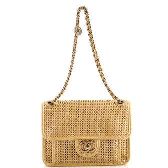 Chanel Up in the Air Medallion Flap Bag Perforated Leather Small