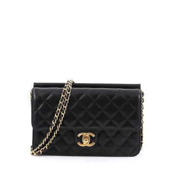 Chanel Crossing Times Flap Bag Quilted Lambskin Medium Black