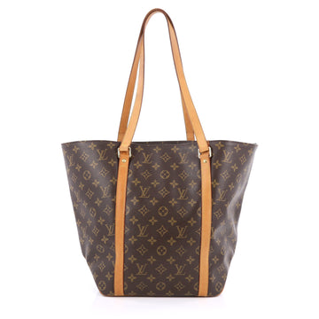 Louis Vuitton Shopping Sac Handbag Monogram Canvas MM Brown