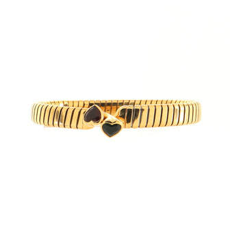 Bvlgari Double Heart Tubogas Bracelet 18K Yellow Gold with Peridot and Tourmaline